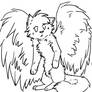 Winged Cat Lineart PS