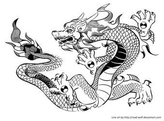 F2U Chinese Dragon Line Art (png+jpg)
