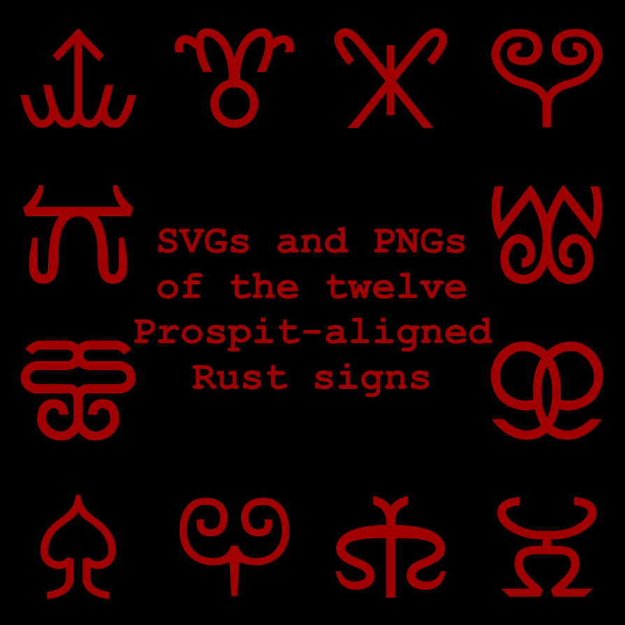 Extended Zodiac Vectors - Prospitian Rust signs by Ylimegirl on DeviantArt