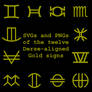 Extended Zodiac Vectors - Dersite Gold signs