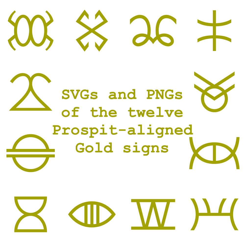Extended Zodiac Vectors - Prospitian Gold signs