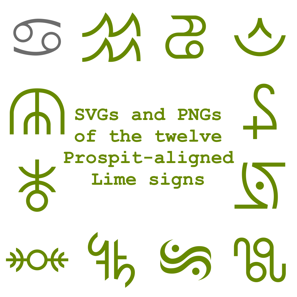 Extended Zodiac Vectors - Prospitian Lime signs
