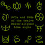 Extended Zodiac Vectors - Dersite Lime signs
