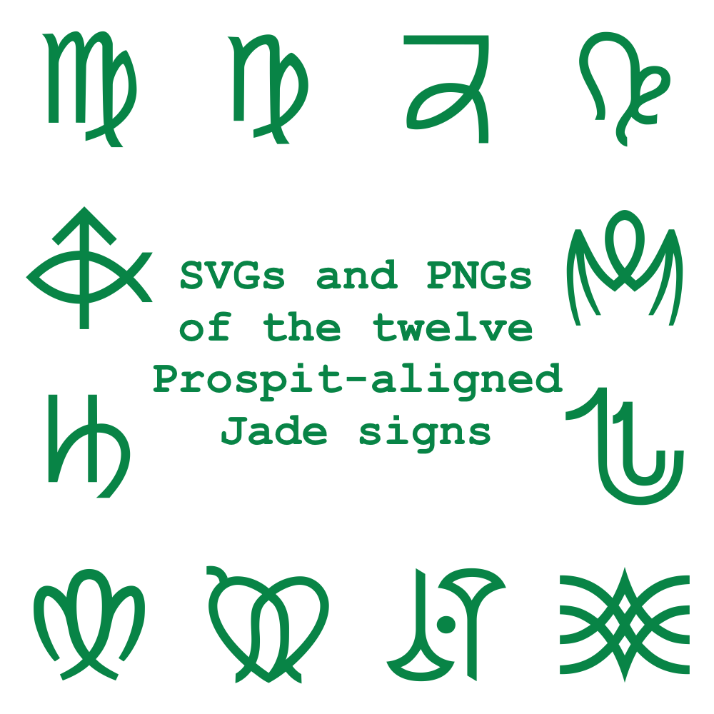 Extended Zodiac Vectors - Prospitian Jade signs