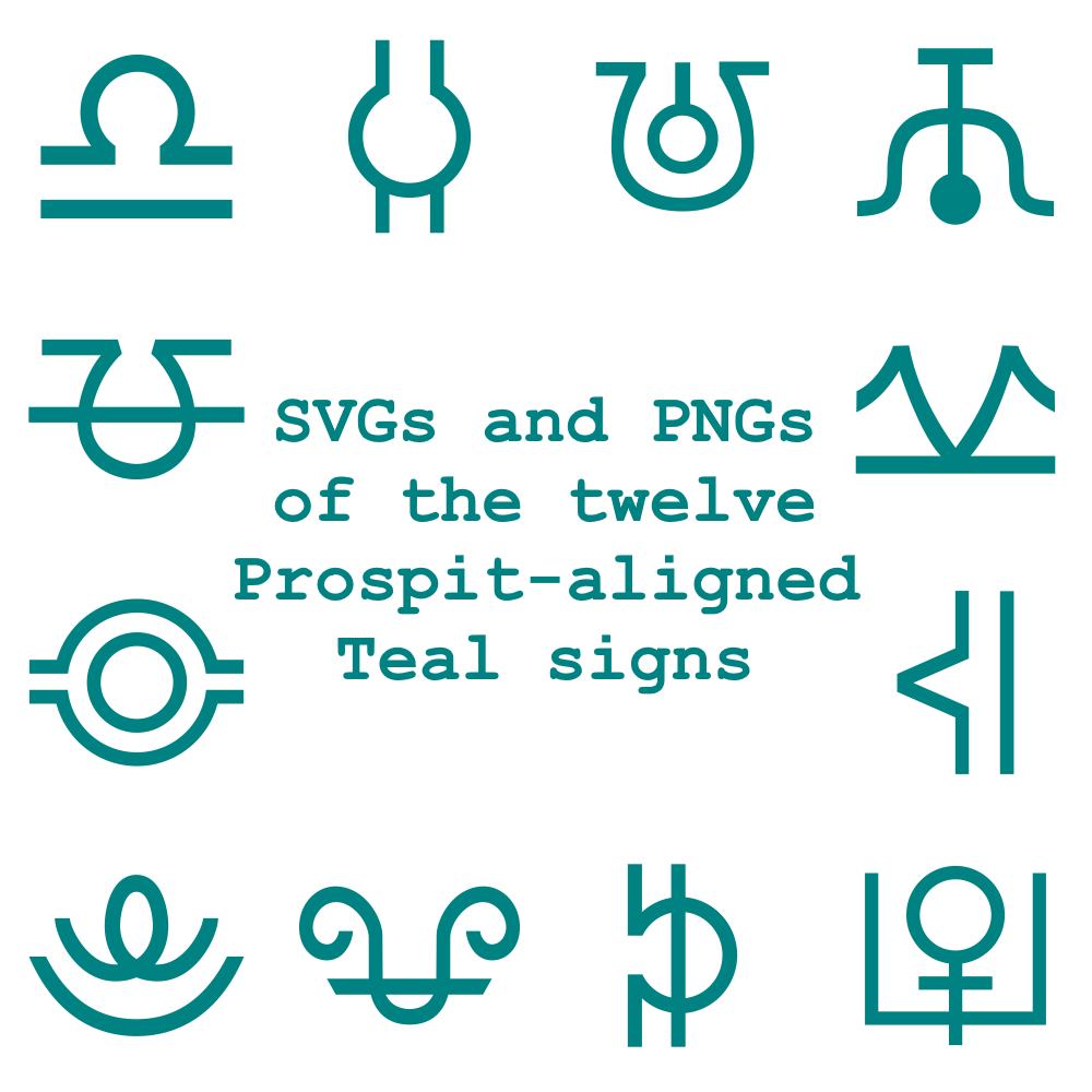 Extended Zodiac Vectors - Prospitian Teal signs