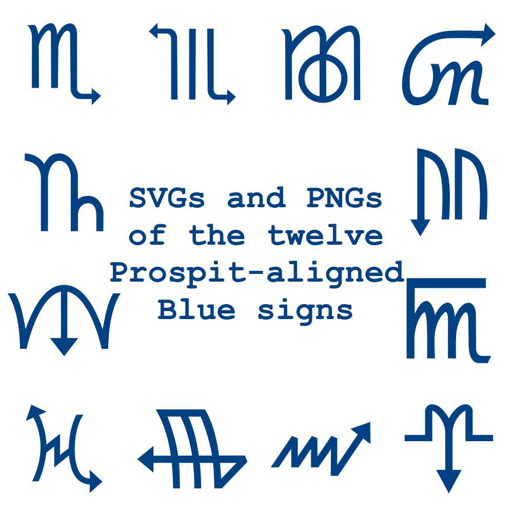 Extended Zodiac Vectors - Prospitian Blue signs