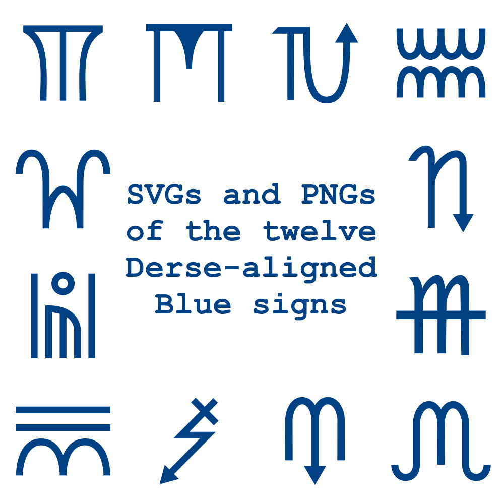 Extended Zodiac Vectors - Dersite Blue signs