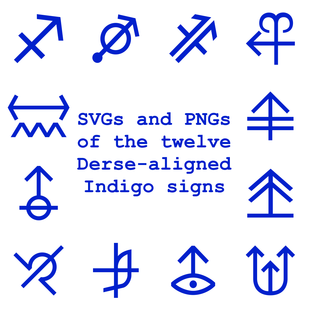 Extended Zodiac Vectors - Dersite Indigo signs
