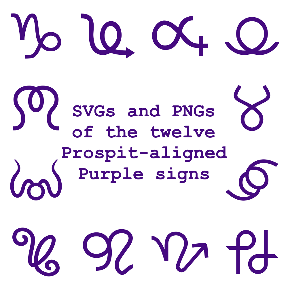 Extended Zodiac Vectors - Prospitian Purple signs