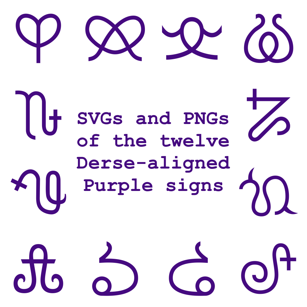 Extended Zodiac Vectors - Dersite Purple signs