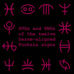 Extended Zodiac Vectors - Dersite Fuchsia signs
