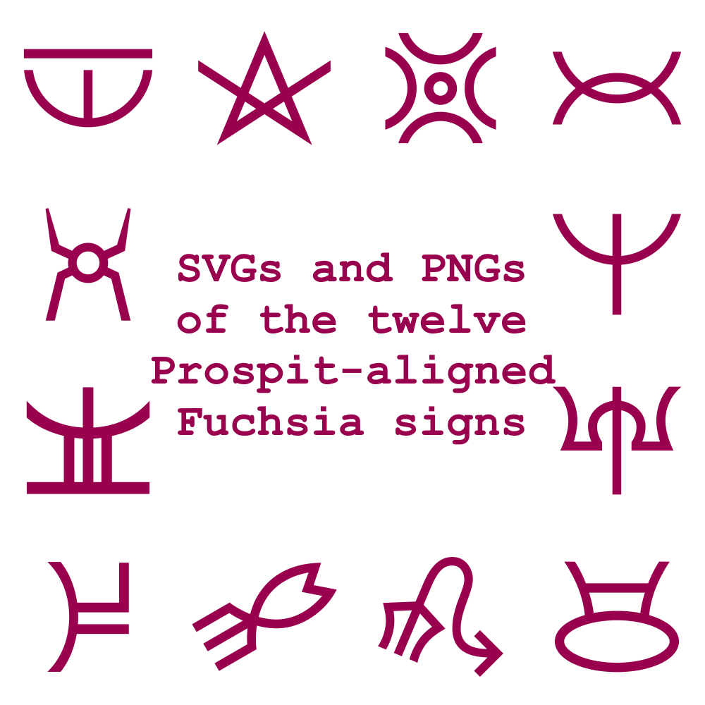 Extended Zodiac Vectors - Prospitian Fuchsia signs