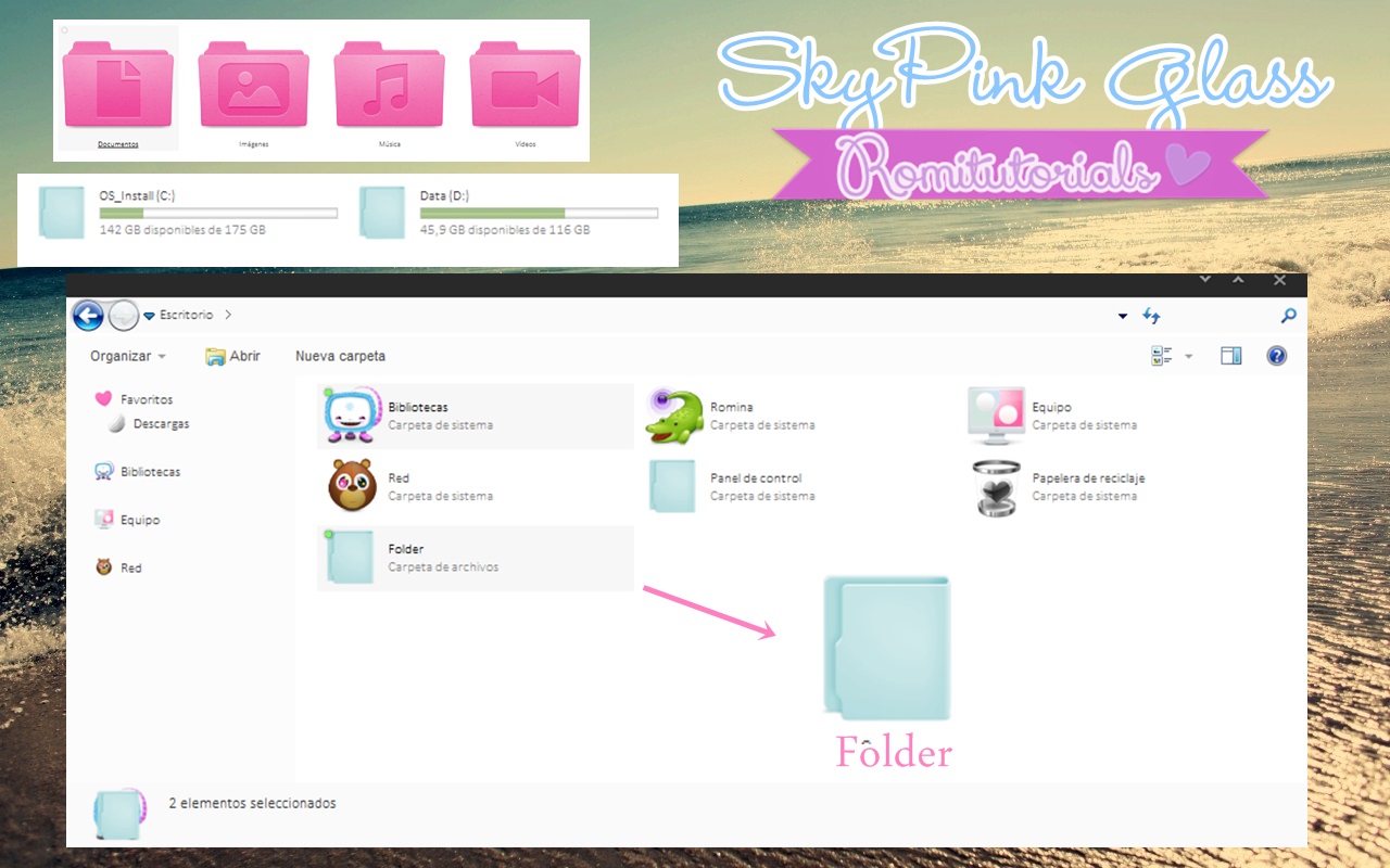 Theme IconPackager, SkyPink Glass :3