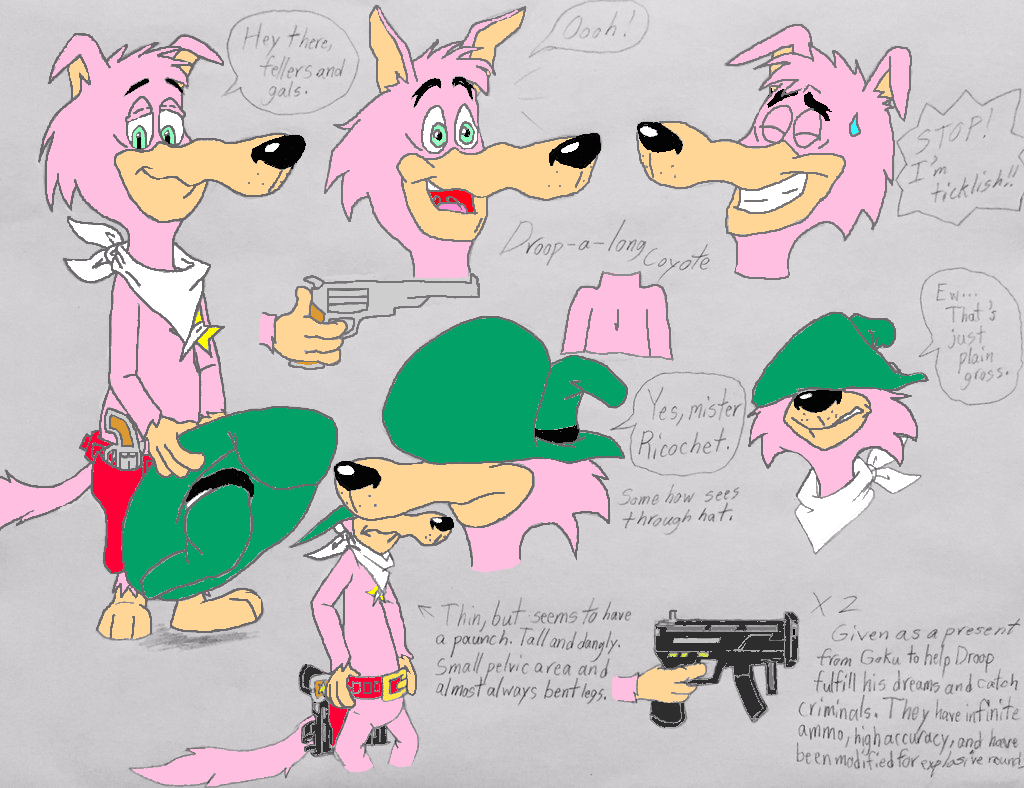 Droop-a-long Coyote ref sheet color by Goku-Cooper on DeviantArt