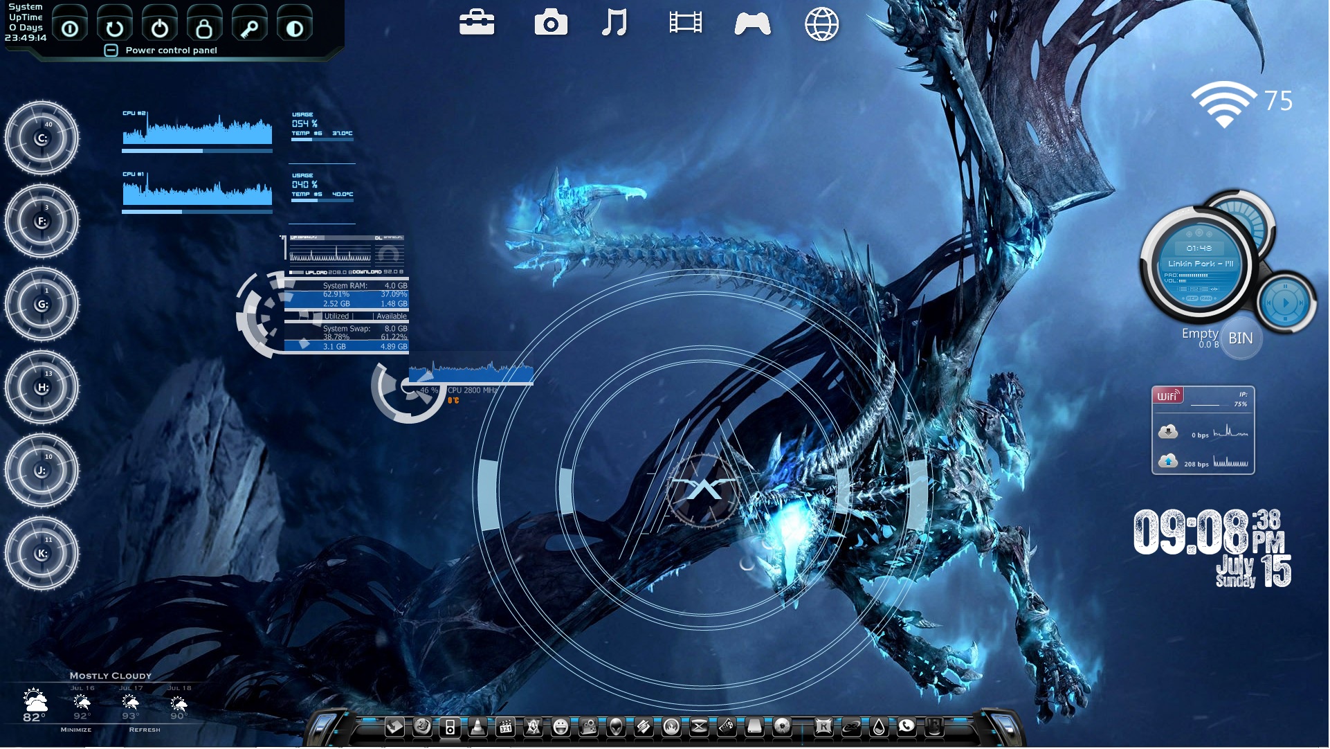 Targeting The Bone Dragon Rainmeter Desktop