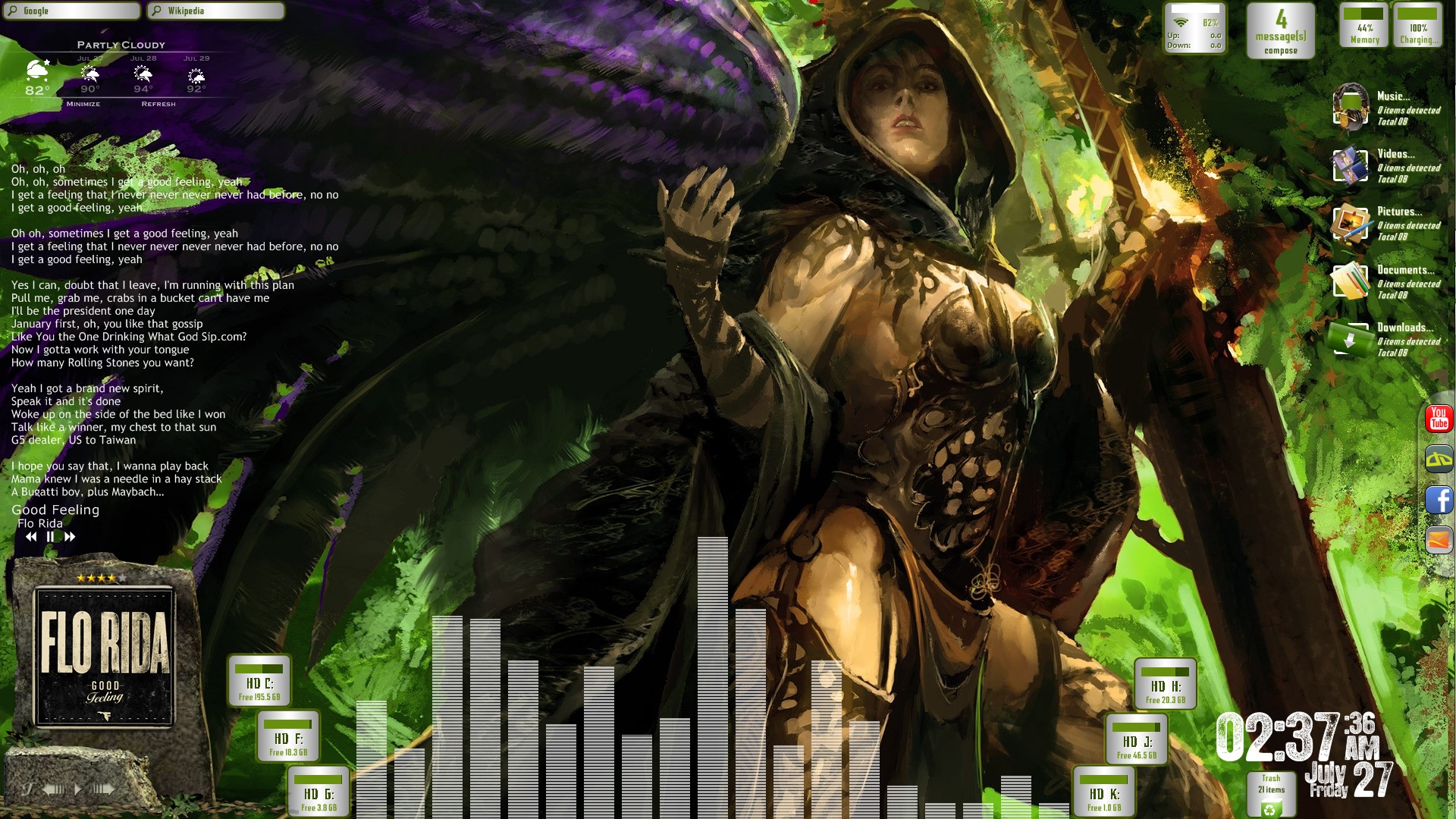 Avenging Angel Desktop for Rainmeter