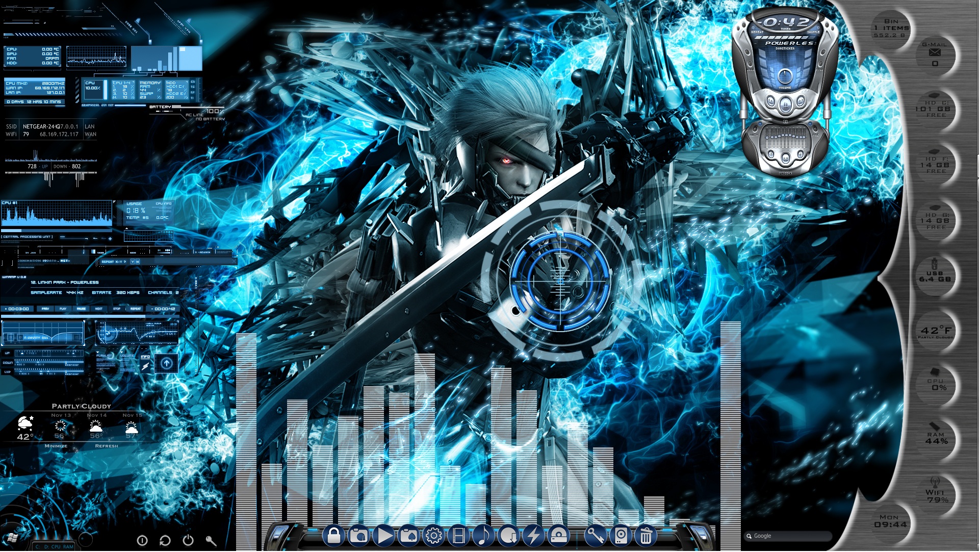 Metal Gear Rising Animated Desktop for Rainmeter by ionstorm01 on DeviantArt Metal Gear Rising Animated Desktop for Rainmeter by ionstorm01 on DeviantArt