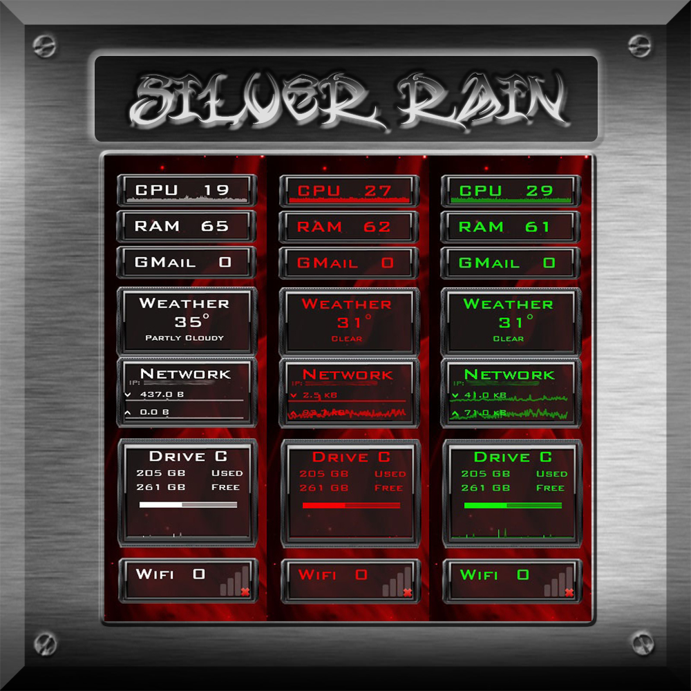 Silver Rain for Rainmeter