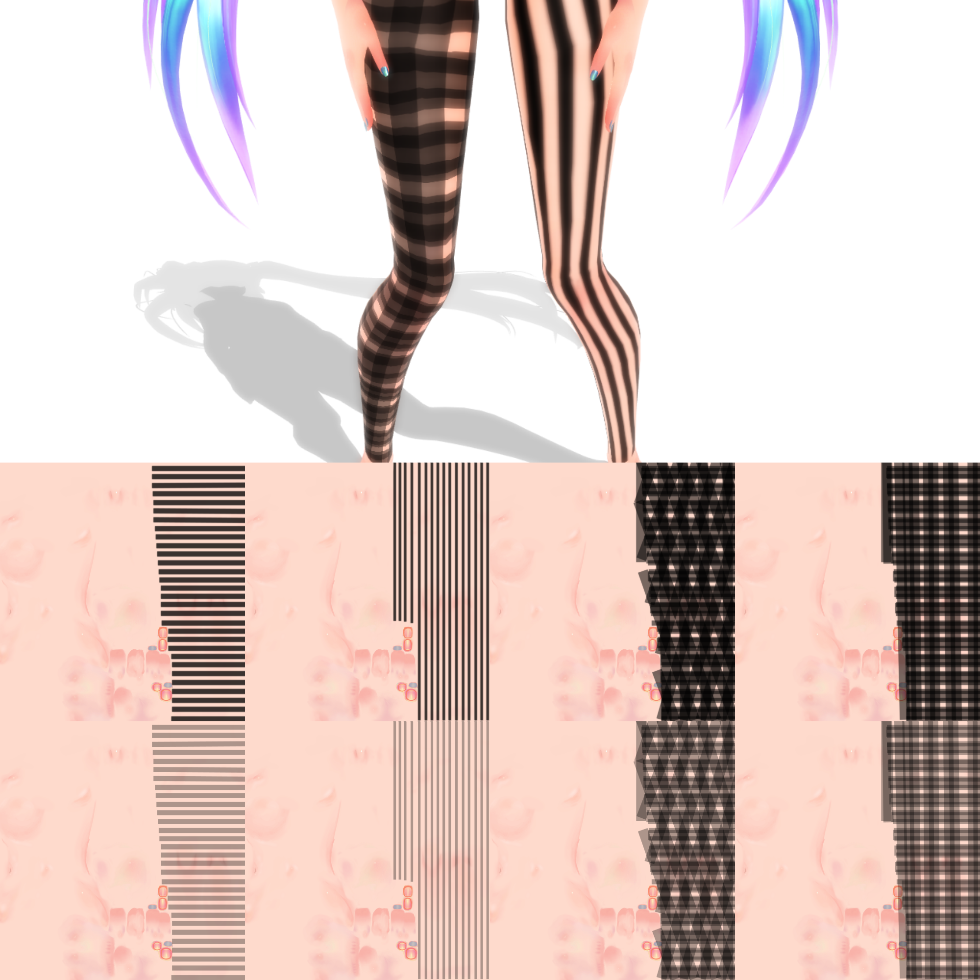 Funky Stocking Texture 8+ TDA Stockings 4 Body Texture by UtauRueCross on DeviantArt
