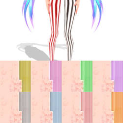 8+ TDA Colored Stripes Stockings Body Texture