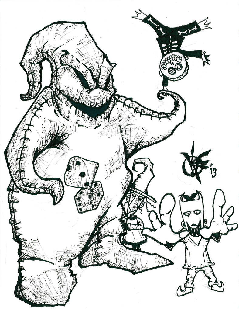 Oogie Boogie and Lock, Shock, and Barrel Inks by KJEldridge on DeviantArt