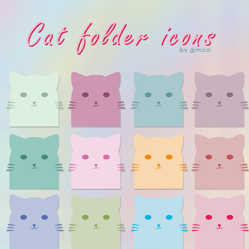 Cute Cat Desktop Folder Icon for Mac and Windows (Download Now) 