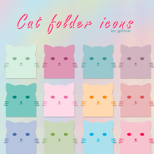 FOLDER ICON} Cat Folder Icons by gimzizi on DeviantArt