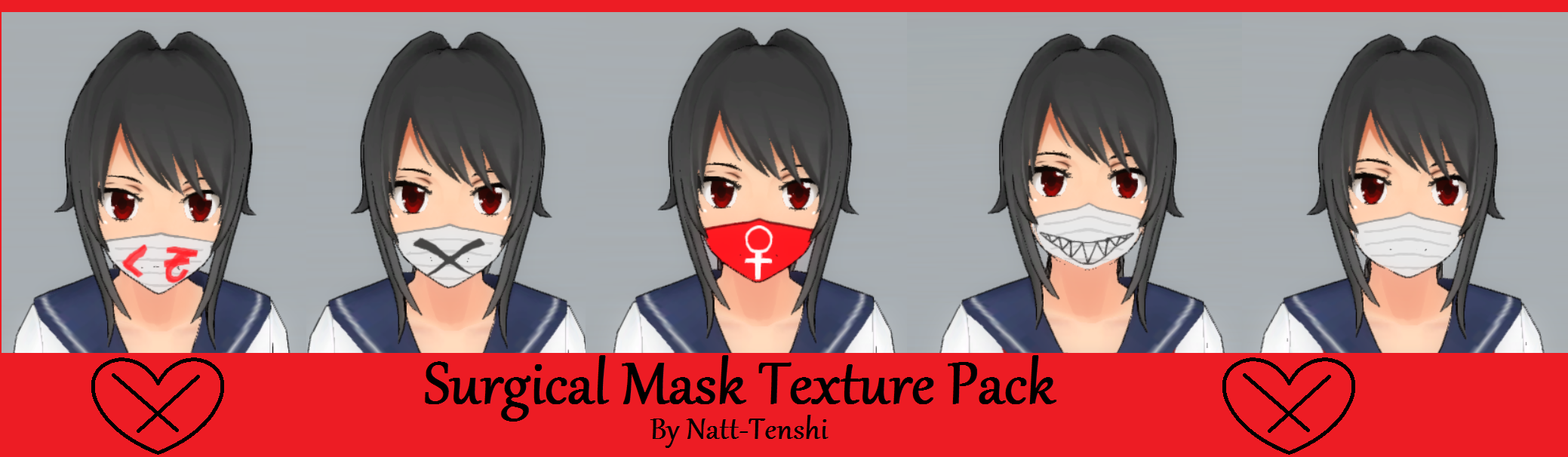 Yandere Sim Surgical Masks Texture Pack by NattTenshi on DeviantArt