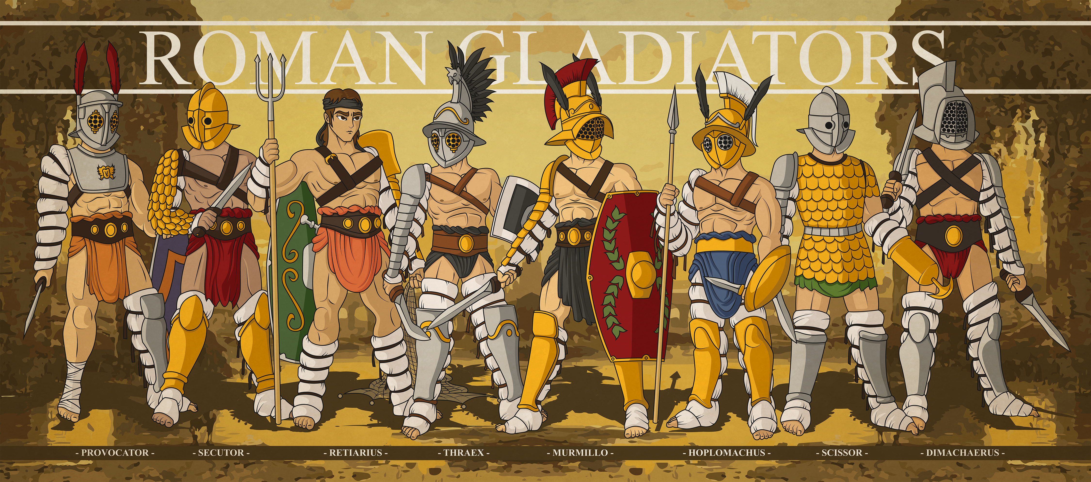 Roman Gladiator Types by Reaprycon on DeviantArt