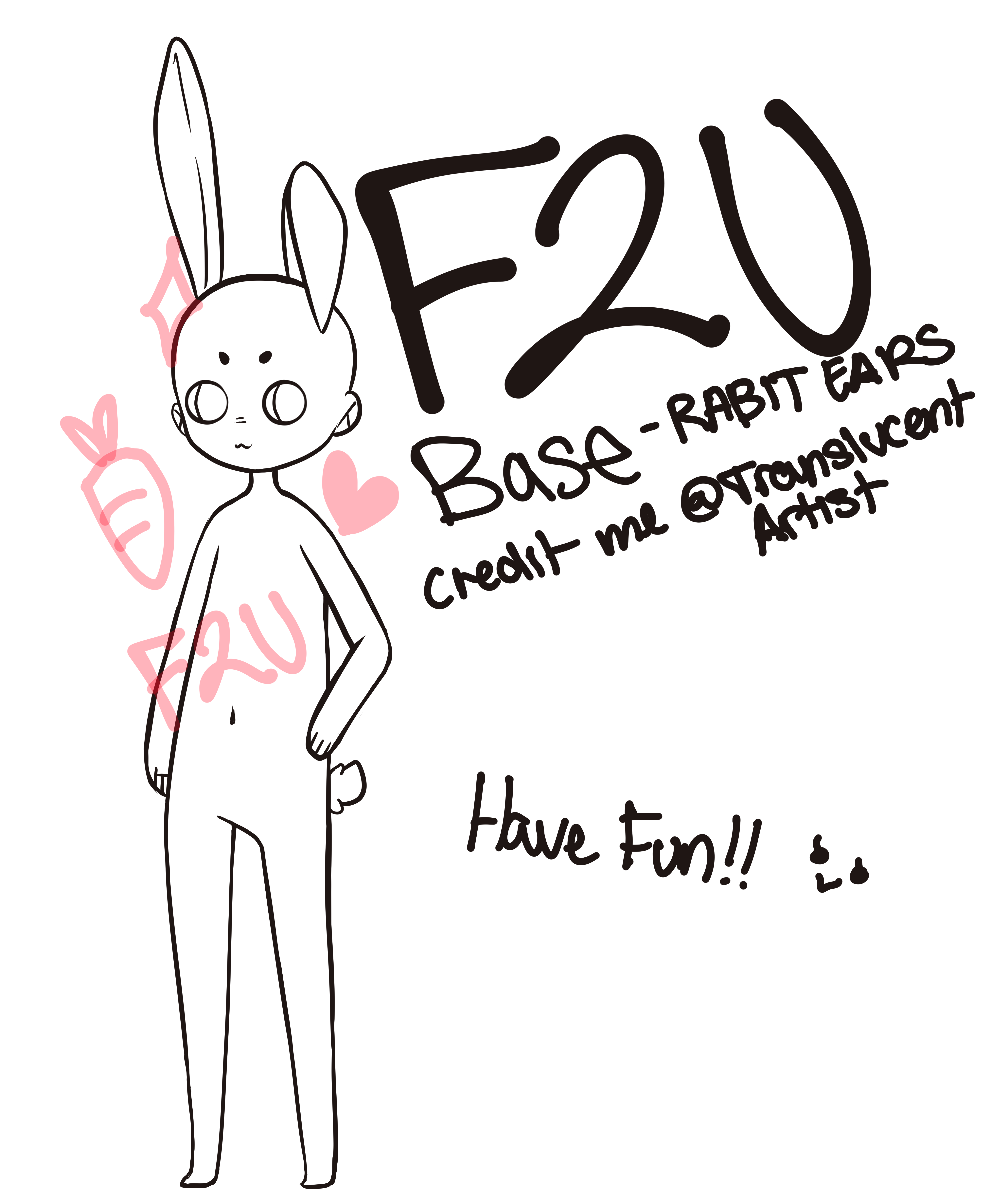 Rabbit Humanoid F2U BAse by TranslucentArtist on DeviantArt