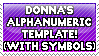 DONNA'S ALPHANUMERIC TEMPLATE! (WITH SYMBOLS)