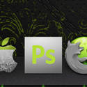 black grey and green dock icon
