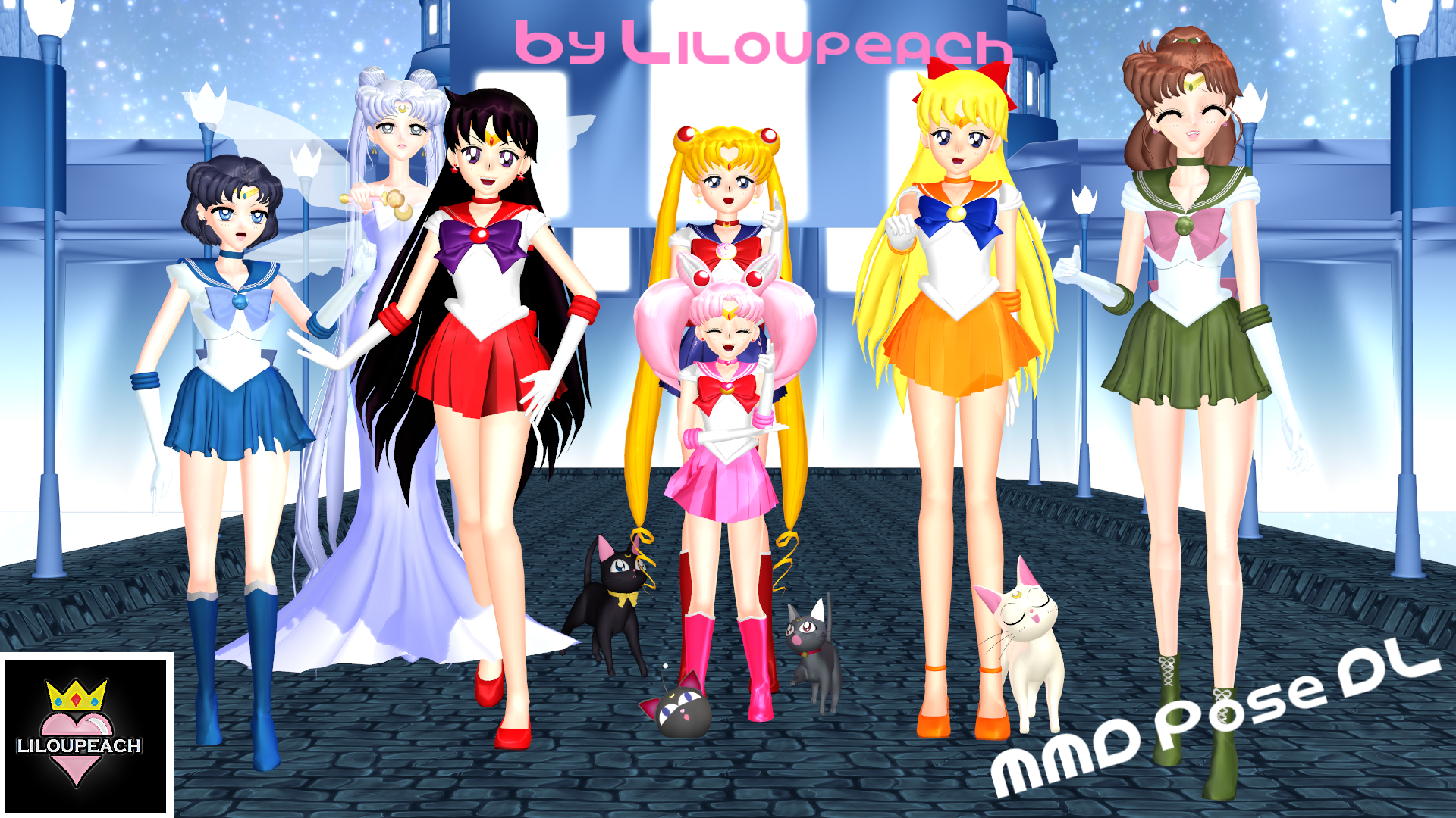 Sailor Team Pose DL by liloupeach by liloupeach on DeviantArt