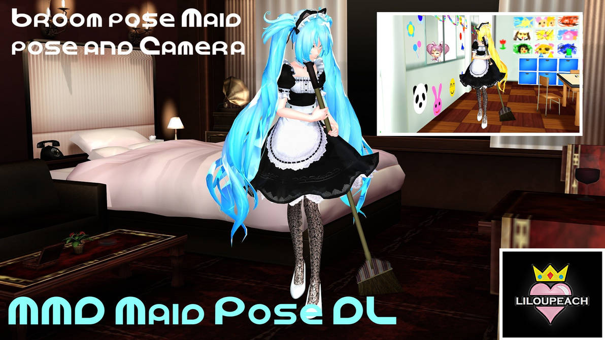 MMD Maid Pose DL by liloupeach by liloupeach on DeviantArt