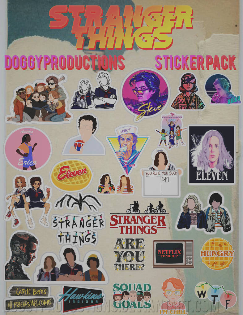 pack stickers stranger things 03 by doggyproductions on deviantart