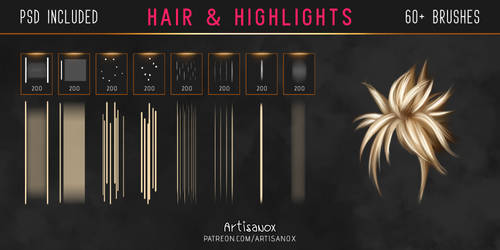 Brushset | Hair and Highlights (Photoshop)