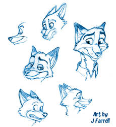 Nick Wilde Expressions/Headshots 1