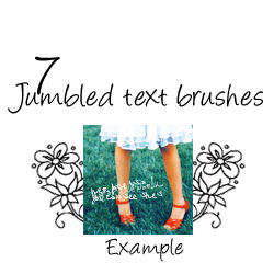 7 jumbled tiny text brushes