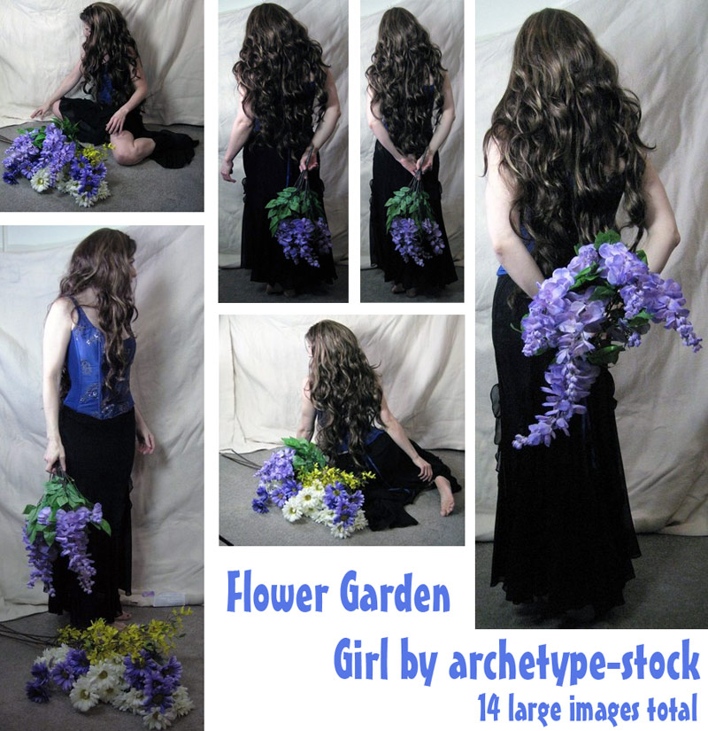 Flower Garden Girl 6 by archetype-stock on DeviantArt