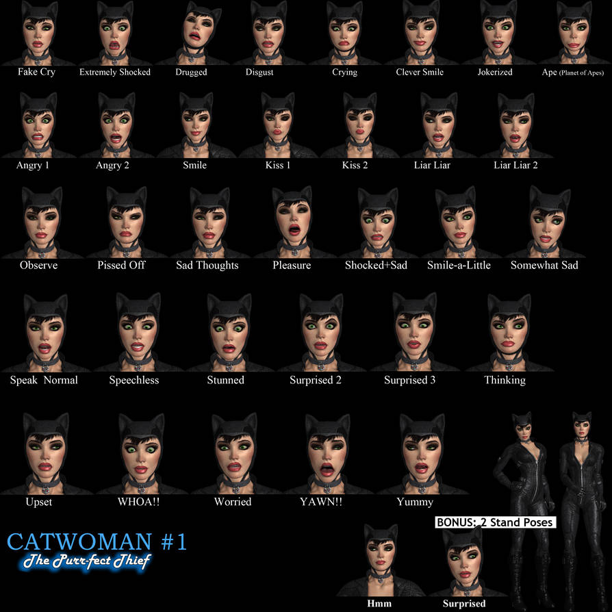 Catwoman Face Pose Pack By Arpith20 On Deviantart