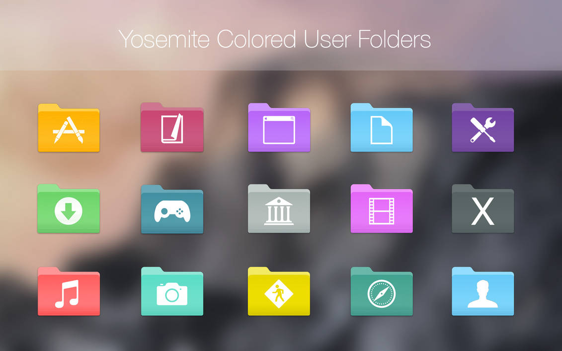 Yosemite Colored User Folders by Dance-Floor-Junkie