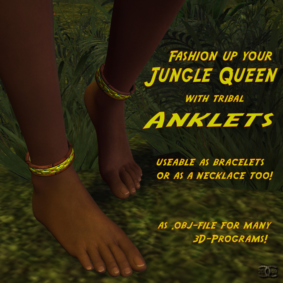 Woman anklets as .OBJ