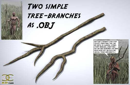 Two simple Tree-Branches as .OBJ