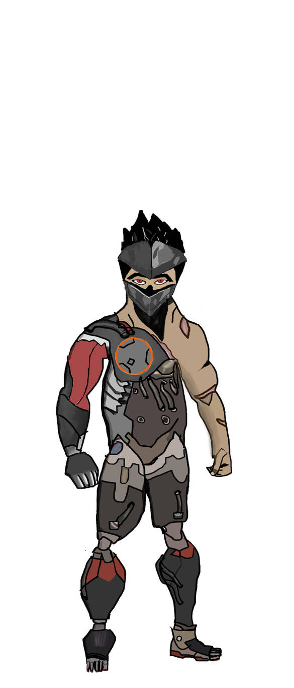 Genji Full Body Sketch Blackwatch by GenjiWolfy on DeviantArt, image size:585x1366