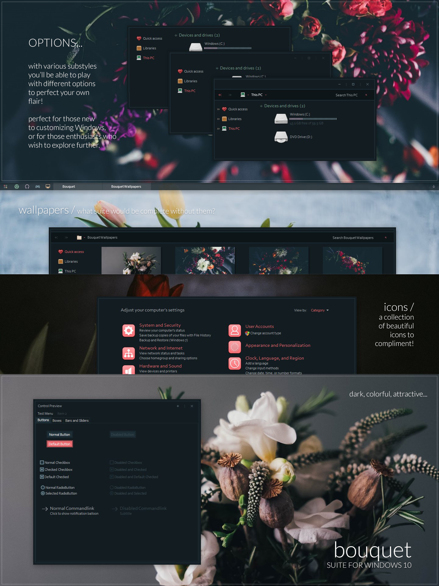 Bouquet Windows 10 Theme by niivu