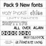 Pack 9 new fonts.