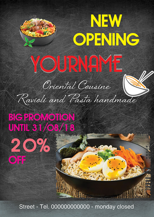 New opening restaurant flyer