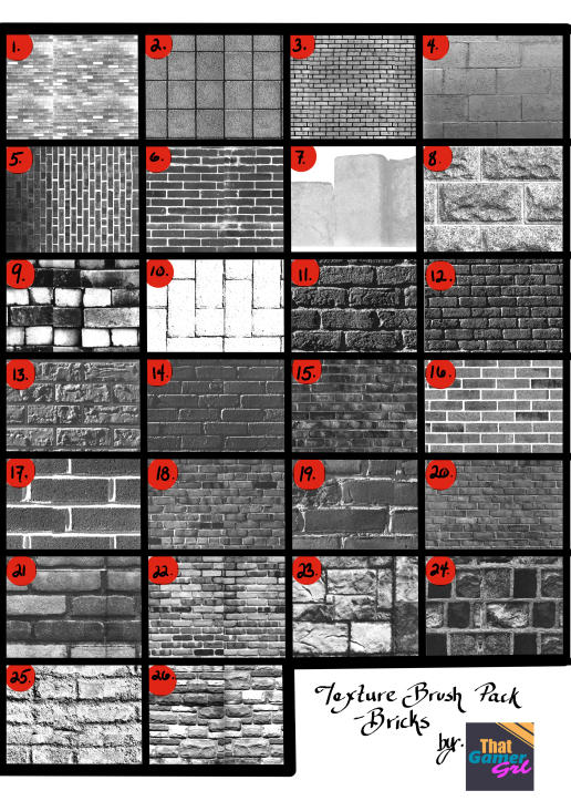 Brick Rake Texture Texture Brush Pack - Brick by TGG by Lree on DeviantArt