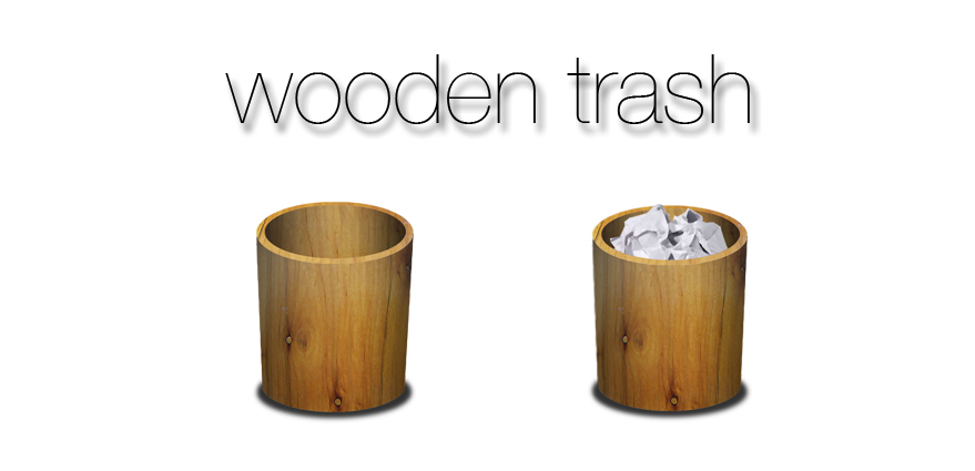 Wooden Trash Icon