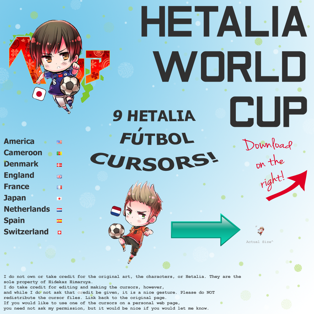 APH 9 Free Hetalia Futbol Cursors